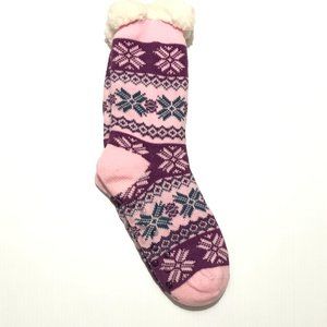 HP!!!! Pink Winter Snowflake Sherpa Slipper Socks
